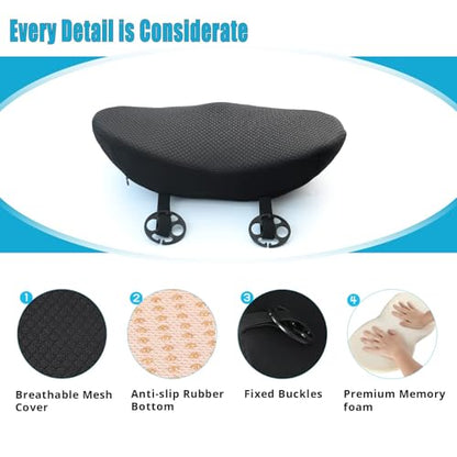 Car Seat Cushion for Driving - Comfort Memory Foam for Car Driver Seat- Back Support, Pain Relief - for Car Travel, Long Trips (Black)