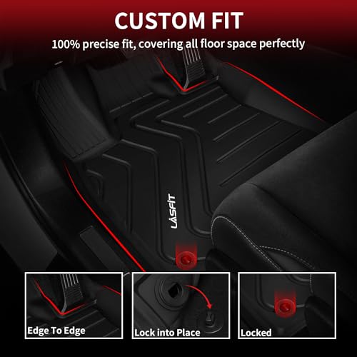 LASFIT Floor Mats for Lexus RX 2022 2021 2020 2019 2018 2017 2016 RX350 RX450h(Not for RX L), All Weather Floor Liners Custom Fit TPE Car Mats,Front & Rear Mats, Black - size: 2016-2022|For Lexus RX|Floor Mats