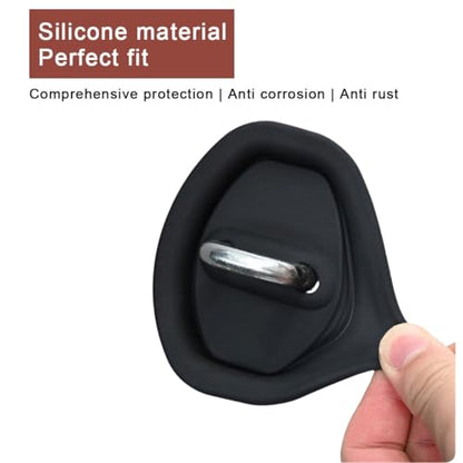 12PCS Universal Silicone Door Lock Protector,Car Door Latch Cover,Noise Reduction, Shock Absorption, Dust & Rust, Self-Adhesive Accessories Latch Protector Car Accessories for Most Vehicles