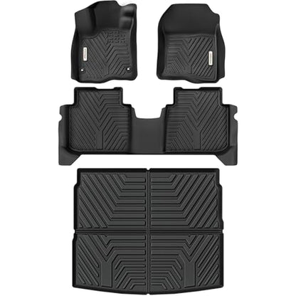 YITAMOTOR Floor Mats & Cargo Liner Fit for Honda CR-V 2026-2023, All Weather TPE Custom Fit for CRV (Gasoline & Hybrid & e:FCEV) Floor Liners with Cargo Mat (Upper Position) Full Set, Black - style: 2023-2026 CR-V
