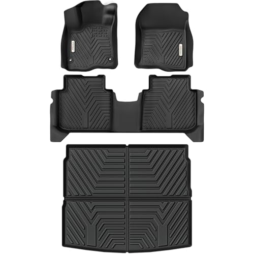 YITAMOTOR Floor Mats & Cargo Liner Fit for Honda CR-V 2026-2023, All Weather TPE Custom Fit for CRV (Gasoline & Hybrid & e:FCEV) Floor Liners with Cargo Mat (Upper Position) Full Set, Black - style: 2023-2026 CR-V