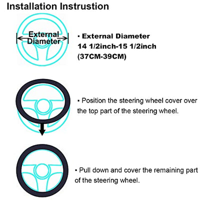 Furry Fluffy Wool Sheepskin car Steering Wheel Cover for Girls Women Universal car 14 1/2-15 1/2inchs (Pea Green) - color: Pea Green