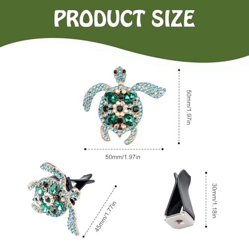 Rislobx 2PCs Bling Turtle Car Air Freshener Vent Clip, Crystal Diamond Vent Clip Decoration