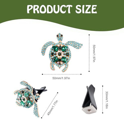 Rislobx 2PCs Bling Turtle Car Air Freshener Vent Clip, Crystal Diamond Vent Clip Decoration