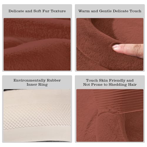 Furry Warm Steering Wheel Cover, Universal 14.5-15 Inch Winter Plush Warm Steering Wheel Cover, Soft Fluffy, Anti-Slip Design, Soft Texture (Coffee) - color: Coffee Plush