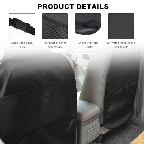 2PCS Back Seat Protector for Car, Extra Large Kick Mat Seat Back Cover with 2 Storage Pockets, Automotive Backseat Organizer Waterproof Protective Cover for Kids Pets