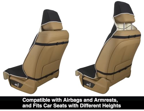 Waterproof Neoprene Car Seat Cover, Sweatproof Non-Slip Seat Protector, Universal Fit for Front Bucket or Rear Bench Seat of Cars, SUVs, Vans, Trucks, Compatible with Airbags and Armrests - color: Black