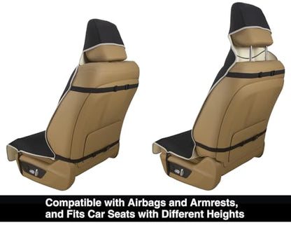 Waterproof Neoprene Car Seat Cover, Sweatproof Non-Slip Seat Protector, Universal Fit for Front Bucket or Rear Bench Seat of Cars, SUVs, Vans, Trucks, Compatible with Airbags and Armrests - color: Black
