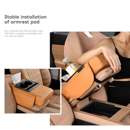 Car Armrest Pad, Universal Armrest Cushion Pad, Leather Armrest Box Pad