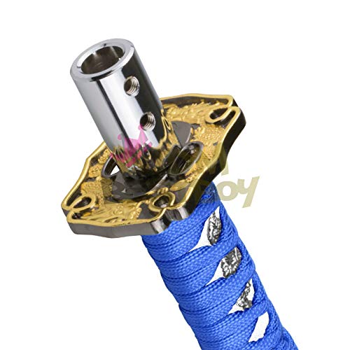 JDMBESTBOY Samurai Sword Blue White Shift Knob Shifter Alloy Katana Adapter Universal 15cm - color: Blue White, size: 15cm