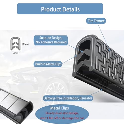 Winfort 16.5FT(5M) Universal Car Door Edge Protector Guards, No-Glue Required Rubber Seal U Shape Automotive Door Entry Guard, Suitable for Most Cars, SUVs and Trucks (Red)