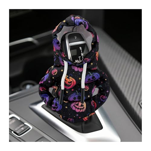 Ohleats Car Gear Shift Hoodie, Mini Funny Fashionable Automotive Gear Shifter Cover, Winter Warm Car Shift Knob Sweater Protector, Universal Interior Car Accessories for Decoration (Pumpkin) - color: Pumpkin