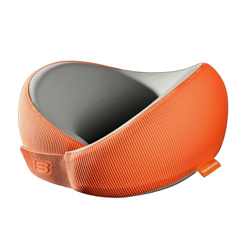 Skechers Women's Memory Foam Neck Pillow, Comfortable & Breathable Travel Pillow, Neck Pillow Airplane for Travel, Car Rides, Home, and Office Use, Ergonomic Design for Men and Women,Orange - color: Orange
