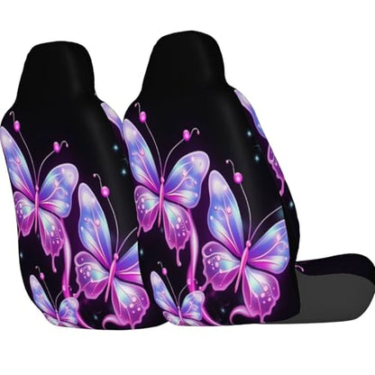Dujiea 3D Purple Butterfly Car Front Seat Covers 2 Pcs Universal Auto Seat Covers Front Seats Only, Vehicle Bucket Seat Protectors Fit for Most Car SUV Sedan and Truck - color: 3D Purple Butterfly