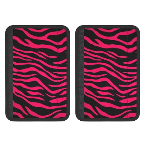 Seat Belt Cover Pads Hot Pink Black Zebra Print Car Seat Belt Covers for Women Men Adults Kids Soft Comfortable Auto Seatbelt Cushion Shoulder Strap Pad Handle Wraps, 1 Pair - color: Hot Pink Black Zebra Print