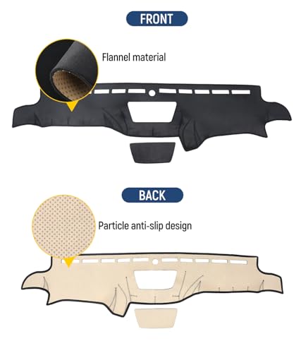 BIBLOZ Dash Cover 2011 2012 2013 2014 2015 2016 2017 for Jeep Wrangler JK JKU Unlimited Sport Sahara Rubincon Accessories Black Flannel Dashboard Cover Mat Car Dashboard UV Sun Protection - size: 2011-2017 Wrangler