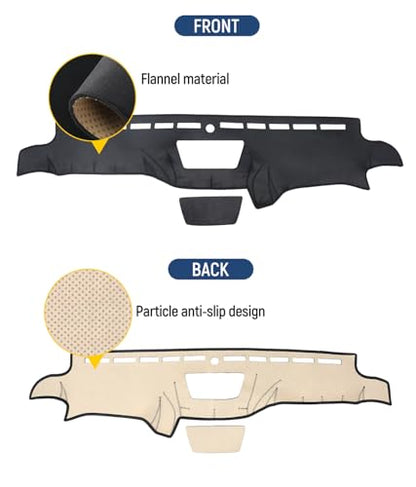 BIBLOZ Dash Cover 2011 2012 2013 2014 2015 2016 2017 for Jeep Wrangler JK JKU Unlimited Sport Sahara Rubincon Accessories Black Flannel Dashboard Cover Mat Car Dashboard UV Sun Protection - size: 2011-2017 Wrangler