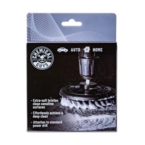 Chemical Guys ACC506 Light Duty Spinner Multi-Surface Drill Brush Attachment (Fits Any Standard Drill - Power Scrubber Removes Stains & Gently Cleans Upholstery, Fabric and Carpet), Gray - style: Light Duty