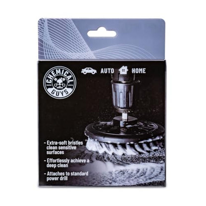 Chemical Guys ACC506 Light Duty Spinner Multi-Surface Drill Brush Attachment (Fits Any Standard Drill - Power Scrubber Removes Stains & Gently Cleans Upholstery, Fabric and Carpet), Gray - style: Light Duty