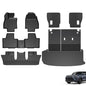 Full Interior Protection Floor Mats for Toyota Grand Highlander 2024-2026(7 Seater Only), 3 Row TPE Liners with Seat Back Covers & Cargo Liner, Fold Flat Waterproof All Weather - size: full set mats for GH