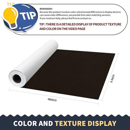 ONine Leather Repair Tape,Self Adhesive Leather Repair Patch,Leather Patches for Furniture,Sofa,Car Seats,Office Chair. Vinyl Repair Kit 8x48in(Dark Brown-Fine Grain) - color: Dark Brown-Fine Grain, size: 8 x 48 inches