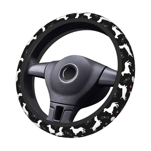 Dachshund Lovers Steering Wheel Cover for Women Elastic Rubber Steering Wheel Universal 15 Inch Fit for Cars, Auto, SUVs - color: Dachshund Lovers