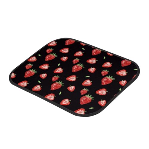 Strawberry Red Black Automotive Floor Mats Set of 4Pcs Carpet Front & Rear Car Floor Mats Universal Fit - color: Strawberry Red Black