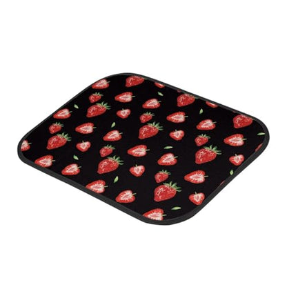 Strawberry Red Black Automotive Floor Mats Set of 4Pcs Carpet Front & Rear Car Floor Mats Universal Fit - color: Strawberry Red Black