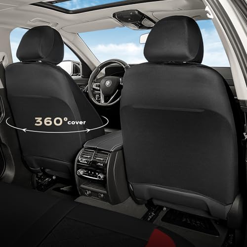 Coverado Car Seat Covers, Seat Covers Full Set, 5 Seats Automotive Seat Cover, Mesh Breathable Seat Protectors, Universal Fit for Most Cars - color: Black_Red, size: FullSet