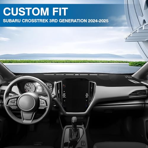 KUST Black Dash Cover for Subaru Crosstrek 2024 2025 2026 Non-Slip Dashboard Cover Polyester Interior Accessories for Subaru Crosstrek Custom Fit Dash Mat Sunshade No Glare - size: For Crosstrek 24-26