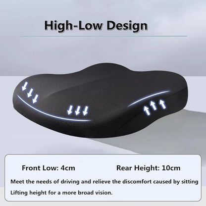 Adult Car Booster Seat Cushion, Car Seat Driver Height Boost Mat Memory Foam Car Seat Cushions Pad Improve Driving View Non-Slip 3D Office Chair Cushion Pressure Relief (Brown) - color: Brown