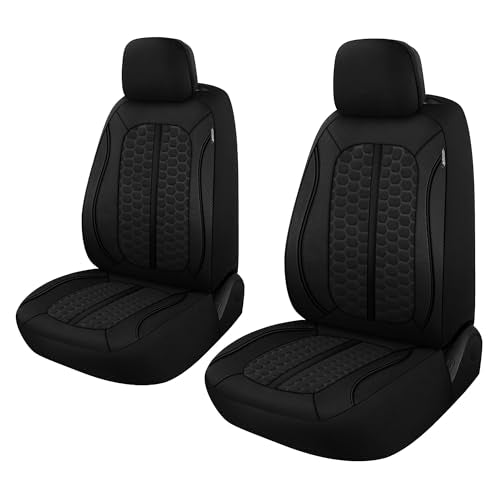 Breathable Premium Car Seat Covers Front Set，3D Air-Mesh Seat Covers for Cars，Comfortable Safety Airbag Compatible，Universal for Most Cars Sedan Truck SUV(Black) - color: Black, size: Front Set