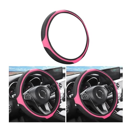 LoyaForba Car Steering Wheel Cover, Universal 14.5-15 Inch, Soft Anti-Slip Neoprene Protector for Steering Wheel, Breathable Odorless and Elastic Stretch, Car Accessory for SUV, Van, Truck (Pink) - color: Pink