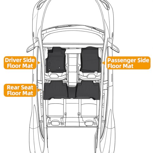 Floor Mats for Toyota 4Runner 2003 2004 2005 2006 2007 2008 2009,4th gen 4runner Floor Mats for 4Runner SR5 | Limited, TPE Floor Liners Front & Rear Row(FIT for 5&7 Seats) - style: 1)2003-2009|4Runner 5&7 Seats|Front & Rear Row