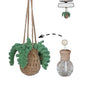 ROFIGL Handmade Crochet Hanging Car Air Freshener - Botanical Fern Leaf Design with 12ml Refillable Glass Essential Oil Bottle, Long-Lasting Car Diffuser & Nature-Inspired Decor - style: Fern