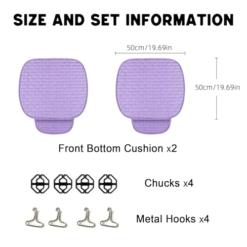 Little Pruple Car Seat Covers Front Seats,2 Pack Seat Covers for Cars Truck SUV,Front Seat Covers with Storage Pocket(Little Pruple-Front Seat) - color: Little Purple-Front Seat