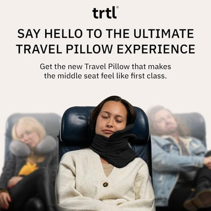 Trtl Pillow - Scientifically Proven, Super Soft Neck Support Travel Pillow for Airplanes - Lightweight and Machine Washable - Ergonomic Design for Traveling on Flights, Cars, and Trains - Black - color: Black