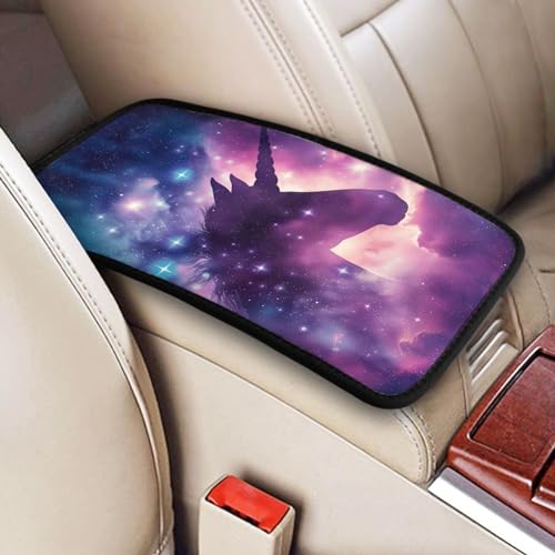 Universal Car Center Console Cushion Pad, Galactic Unicorn Soft Waterproof Car Center Console Cover Auto Armrest Seat Box Cover Protector for Most Vehicle SUV Truck Car - color: Galactic Unicorn