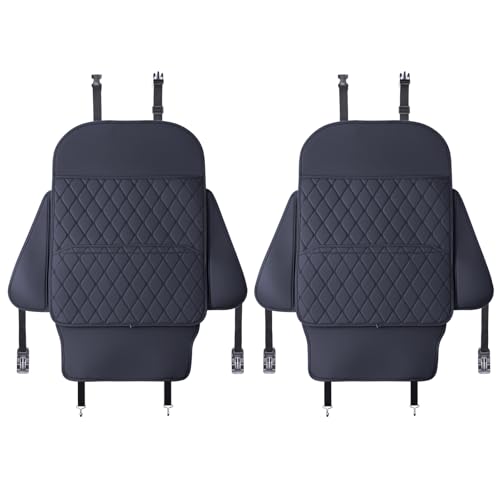 TAIKOO Seat Back Protector,Shields Seat Backs from Kicks and Adds Storage | kick mats back seat protector easy to install and clean, well-crafted, sturdy, durable and stylish.2 Pack - color: Style A-Black