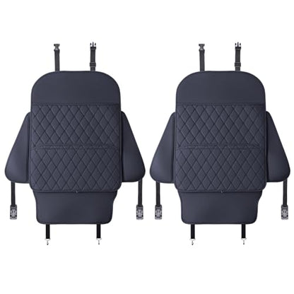 TAIKOO Seat Back Protector,Shields Seat Backs from Kicks and Adds Storage | kick mats back seat protector easy to install and clean, well-crafted, sturdy, durable and stylish.2 Pack - color: Style A-Black