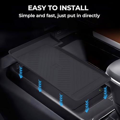 Wireless Charging Protective Mat for Toyota Camry 2026 2025, Center Console Interior Accessories Silicone Anti-Slip Wireless Charger Cover Pad for 2025-2026 Camry, Black