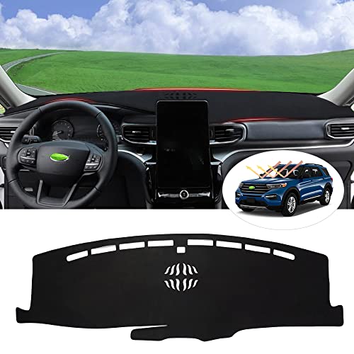 Autorder Dashboard Cover Mat for 2020-2024 2025 2026 Ford Explorer Accessories Dash Cover Flannel Dash Mat Sunshade Glare UV Rays Protector - size: 2020-2026 Ford Explorer