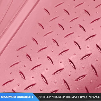 PIC AUTO Heavy Duty Cargo Liner, Trimmable All-Weather Rubber Trunk Mat for Cars, SUVs, Vans & Trucks, Anti-Slip Backing, Durable Protection, Large, Pink - color: Pink