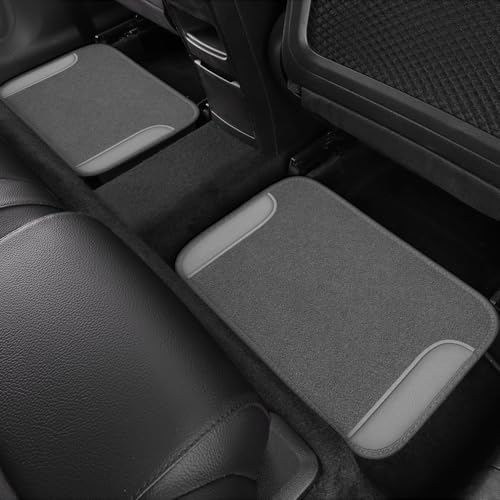 CAR PASS Microfiber Leather Steering Wheel Cover and Waterproof Car Floor Mats,Universal Car Combo Fit for 95% Sedan,SUV,Cars,14.5-15inch Anti-Slip Safety Comfortable Faux Leather Design(Solid Gray) - color: All Gray