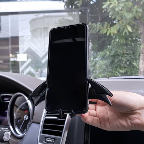 Alloy Material Unique Phone Holder Mount for Car Gifts for Men Bat Decorations Collectibles for Room Universal Vent/Dash/Windshield Gravity Automatic Locking Hands Free