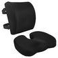 Amazon Basics Comfortable Seat Cushion & Lumbar Support for Office Chairs, Memory Foam with Cooling Gel, Non-Slip, Black - size: Seat Cushion & Lumbar Support, style: Memory Foam