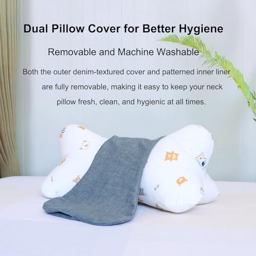Neck & Cervical Pillows Dog Bone Shaped Travel Neck Pillows With Washable Removable Cover For Car Bus Truck Driving Comfort Head Rest Support Bone Pillows For Neck Chiropractic Pillow ( Size : D ) - size: D