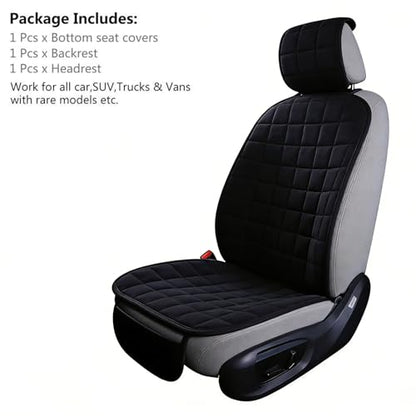 Linen Car Seat Covers, Bottom Seat Covers for Car,Car Seat Cushion,Car Seat Pad[Black] - color: Plaid Black