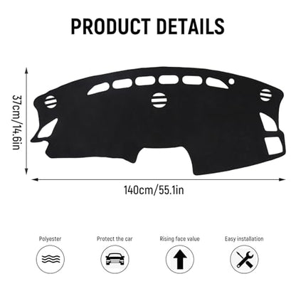 Dashboard Cover Mat for Mazda 2012-2016 CX-5 CX5 Accessories (Without HUD) Black Flannel Material Anti-Slip Dash Cover Mat Sunshade Glare UV Rays Protector - size: for Mazda 2012-2016 CX-5