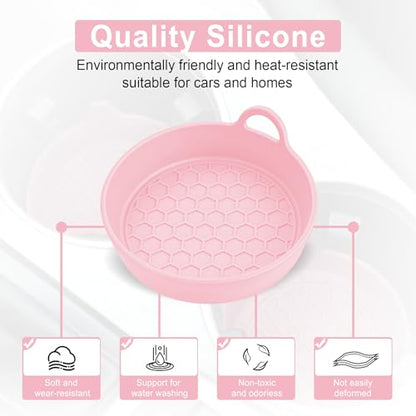 SINGARO Car Cup Holder Coaster, 4PCS Silicone Cup Holder Insert, Universal Non-Slip Cup Holders, Car Interior Accessories for Women and Man, Pink - color: pink
